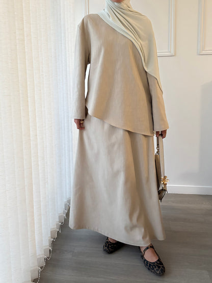 Jupe Longue beige clair – Élégance Naturelle