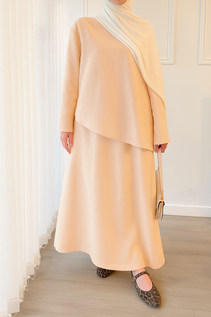 Top Asymétrique orange pastel – Esprit d'Été